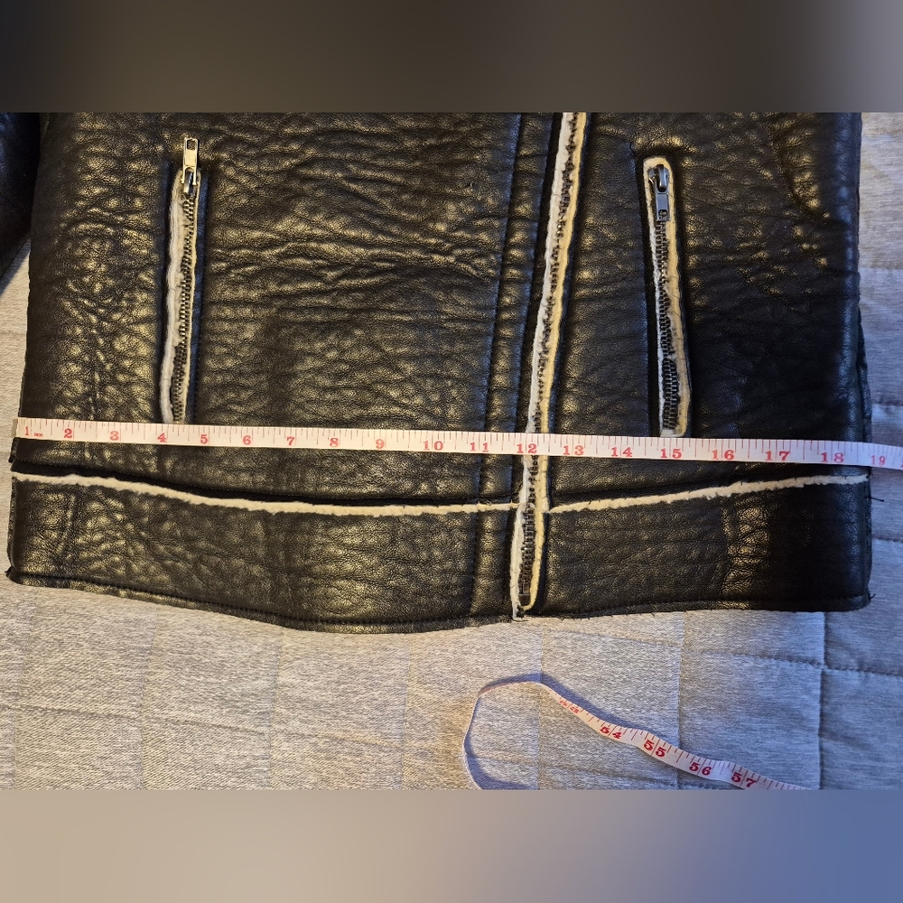 Leather-Effect Shearling Lining Jacket Fall - Picture 7 of 16